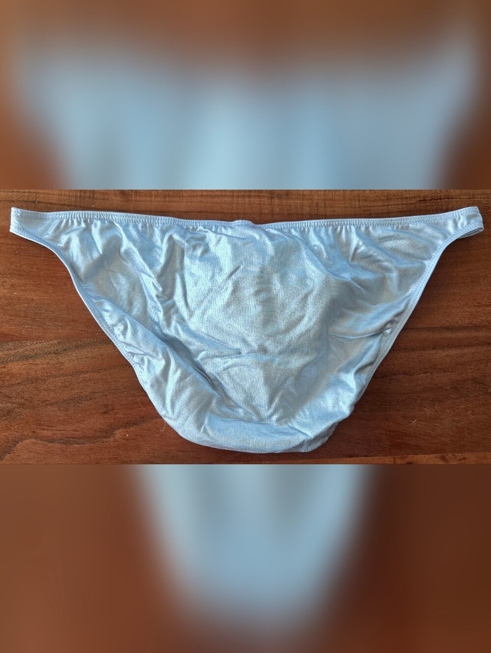 NZN Silver Men's Briefs - Shiny Metallic Low-Rise Bikini - Picture 2 of 2